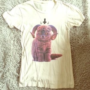 RARE Glitterhell Satanic cat tee